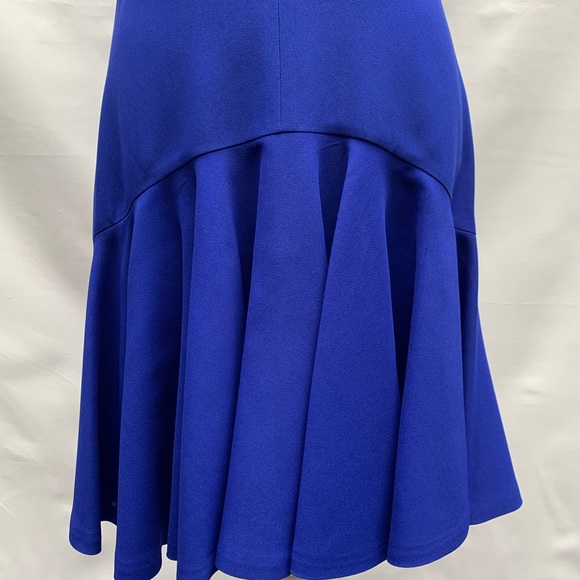 Alexander McQueen Royal,Cobalt Blue V-Neck A-Line Mini Dress Sz 44 US 8 Medium - Picture 3 of 15